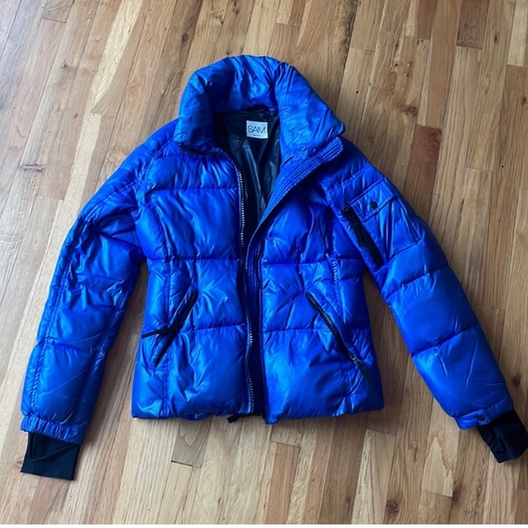 SAM. Freestyle Down Jacket (Bomber) in ROYAL BLUE. - Picture 5 of 6